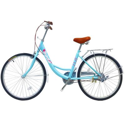China 24 Inch Single Front V Brake Carbon Steel Frame Speed Band Brake Steel City Bike Rear Bicycles For Lady for sale
