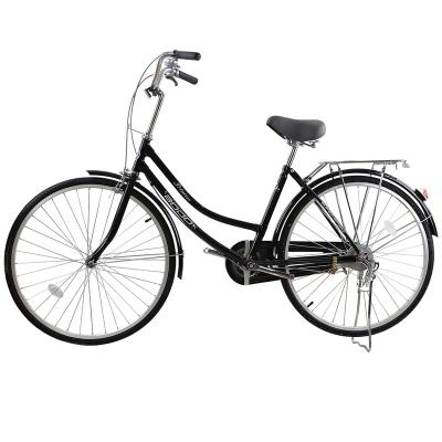 China Customizable hi-ten steel frame city bicycle 24 inch /26 steel utility bicycle with factory price for sale