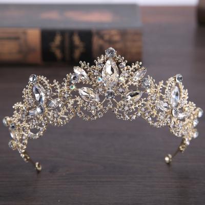 China Bridal Tiara Wedding Hair Crown Jewelry Tiara Rhinestone Crown Shenglan Crown Hair Accessories Flower Handmade Crown Hair Accessories for sale