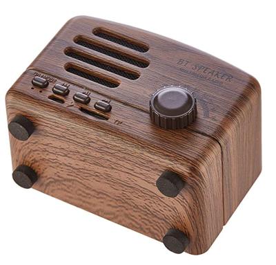 China Wholesale Wireless In Running Retro Wooden Loudspeaker Powerful Wireless Battery Portable Mini Speaker Long Life for sale