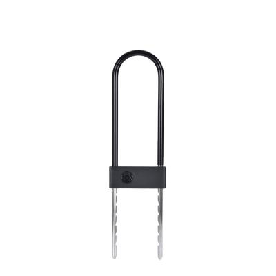 China Aluminum alloy waterproof smart 6-digit password U-lock, APP control three mechanical key opening methods store glass door lock for sale