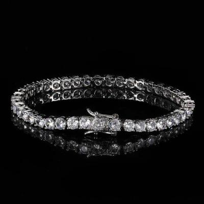 China Best Diamond Cuban Hip Hop Jewelry Diamond Zircon Bracelet Iced Out Hiphop Selling Tennis Bracelet for sale
