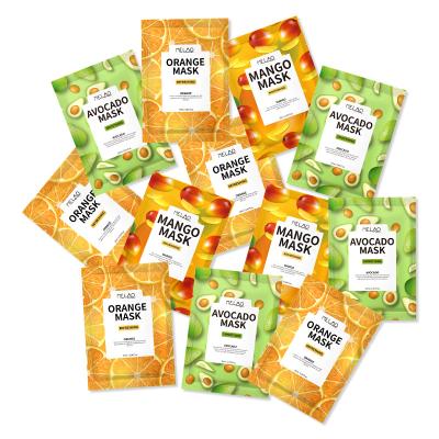 China Custom Private Label Moisturizer Whitening Moisturizing Sheet Fruit Beauty Face Mask Skin Care Facial Mask for sale