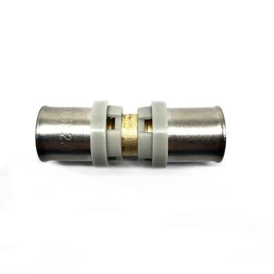 China 50 years GA Brass Press Pipe Fittings Socket for Pex And Floor Heating Pipe for sale
