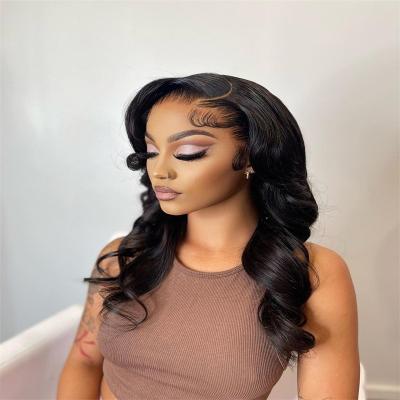 China Loose Wave Free Sample Lace Front Hair Wig Supplier,Cuticle Aligned Body Wave HD Lace Wig For Women,Swiss Lace Wig With Baby Hair for sale
