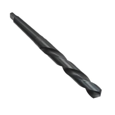 China 118 Degree Drilling Holes High Speed Steel Conventional Point Oxide Black Finish Morse Taper Shank Drill Bit for sale