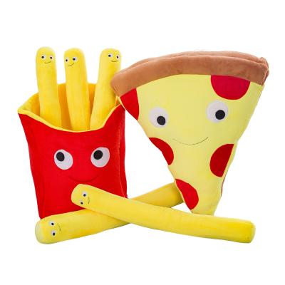 China Creative Anti-static Pillow Plush Pizza French Fries Stuffed Plush Toys Sofa Decoration Kids Toy Fast Food Restaurant Soft Toys for sale