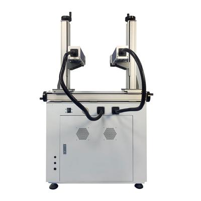 China Air Cooled Double Head Fiber Laser Engraving Machine Double Head Fiber Laser Cutter Supplier for sale