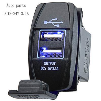 China Universal Dual USB Ports Dual USB Port Adapter Power Plug Charging 3.1a USB Car Charger for sale