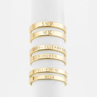 China CLASSIC Personalized Personalized Name Stainless Steel Engraved Stackable Blank Ring for sale