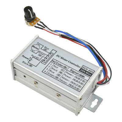 China DC 9-60V 20A 12V 24V 60V PWM Motor Speed Controller Pulse Width Modulator Rotary 100K Potentiometer 90 x 50 x 35 mm for sale