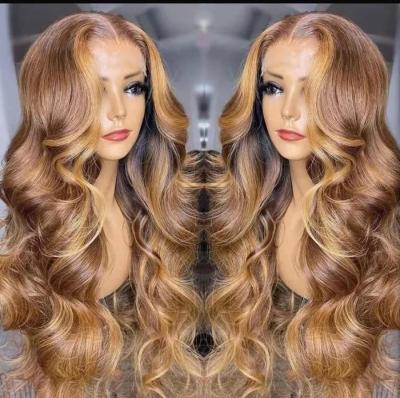 China Other Hd Lace Frontal Wig Highlights Wave 13x4 Lace Front Human Hair Wigs Transparent For Black With Baby West Swiss DHL FEDE Women for sale
