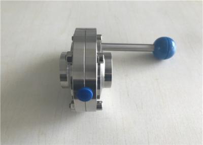 China Tipo sanitario estándar manual de la soldadura de la válvula de mariposa de los SS 304 de la CA de la válvula de mariposa 3A en venta