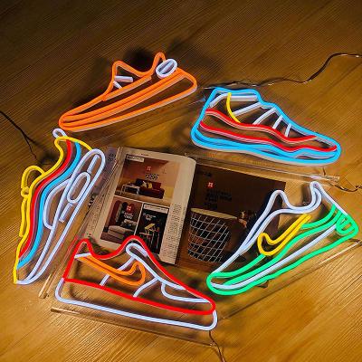 China Buildings Wholesale Electronic Signs 12V Letters Logo Name Shoes Custom Led Neon Flex Light Sign for sale