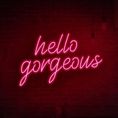 China Buildings fast delivery customs lead light neon sign NO MOQ hello gorgeous neon sign for room birthday party home wedding decor for sale