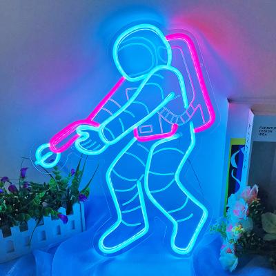 China Custom Buildings Logo Neon Light Astronaut Spaceman Neon Light Sign Custom For Wedding Party Birthday Gift for sale