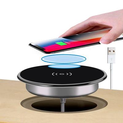China 2021 Trending Mobile Phone Amazon Wireless Charger Furniture Hidden Embedded Universal Wireless Charger for sale