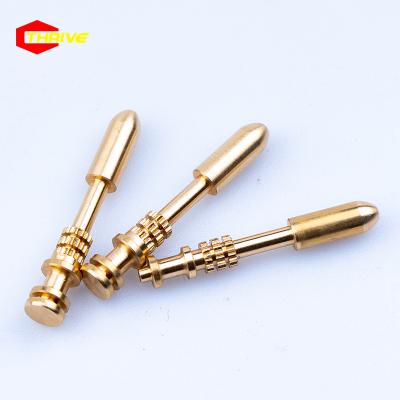 China Customized Hardware Aluminum Socket Pins PCB Thimble Brass Gold Plated Precision CNC Parts Connector Pins for sale