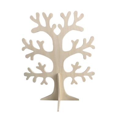 China Europe 2022 Hot Sales New Arrivals Earring Holder Clips Rack Jewelry Display Stand Decorative Christmas Tree Wooden Art for sale