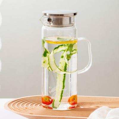 China Heat Resistant Transparent Glass Pitcher 48 Oz Hand Blown For Hot Liquids for sale