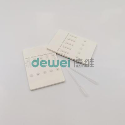 Chine Virus de l'hépatite de la CE HBV 5 combinés dans 1 kit rapide d'essai pour la carte multi d'essai de panneau de HBsAg HBsAb HBeAg HBeAb HBcAb à vendre