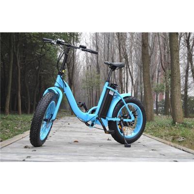 China 36V 48V Fat Tire 20inch E-Bike Fat Tire Aluminum Alloy Women's E Bike Step Folding Electric Cycle for sale