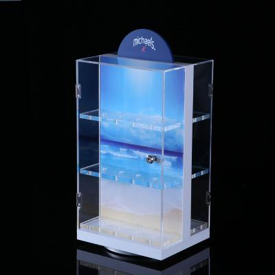 China Interlocked Rotating Acrylic Double Sided Door Display Cabinet Display Case HS-SZ-8123 for sale