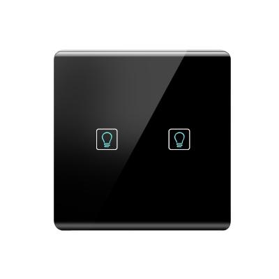 China Screw In Black Glass Panel 2 Band 1 Way 220v Wifi AC Controlled Power Switch for sale