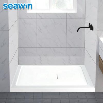 China Seawin Good Quality Modern Acrylic Flat Bath Shower Base Tray Rectangular for sale