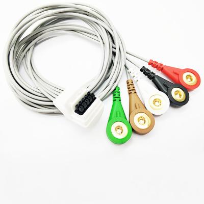 Cina 5 cavo paziente di IEC AHA ECG dei cavi con tipo improvviso per Holter Recorder in vendita