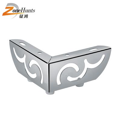 China SOFT Classical Steel Furniture Legs Italian L-shape Decorative Furniture Feet Chromed Sofa Leg for sale
