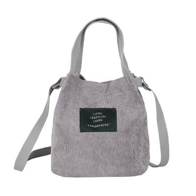 China Fashion Corduroy Canvas Women's Bag Solid Color Solid Color Shoulder Bag Handbag Literary Simple Original Cross - Body Bag for sale