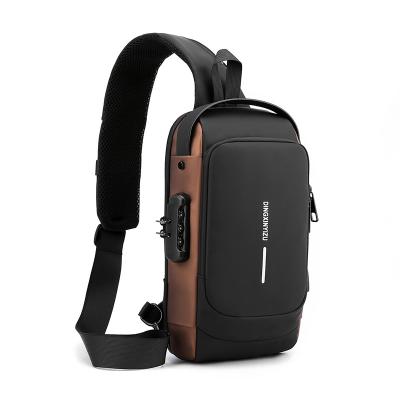 China Fashion Factory Designer Anti Theft Chest Bag Usb Custom Cross - Body Sling Bags For Men Single Shoulder Cross - Body Chest Bag With Code Lock for sale