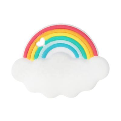 China Toy Amazon Food Grade Soft Hot Selling Silicone Chewing Teething Shape Hanging Baby Rainbow Sensory Toys for sale