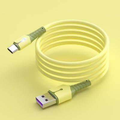 China Hot Selling Portable Cute Type Fast Charging C Data Line High Quality Yellow Cable Speed Mobile Phone Tablet Fast Charging for sale