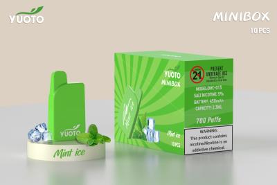 China Mading In China Yuoto Mini Box 700 Puffs 15 Flavors 2.3 ML Juice Capacity You Deserve It Maskking Brand Mongo Ice for sale