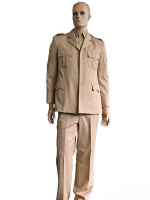China Premium Military Dress Uniform Set in Khaki Jacket + Long Sleeve Shirt + Straight Leg Trousers 45% Wool Blend for sale