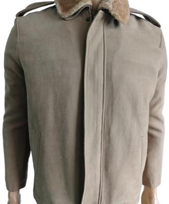 China Khaki Military-Style Faux Fur Collar Thickened Jacket for sale