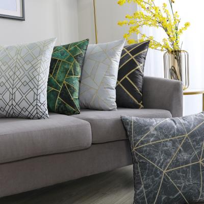 China Anti-Static Home Decor Cushion Covers Makers Geometric Patterns Marbling Digital Printing Cushion Cover for sale