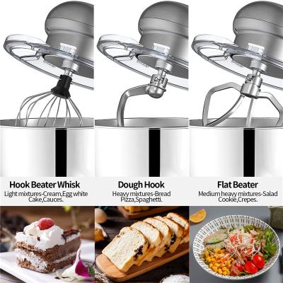 China Electric Mixer and Blender Food Processor Dough Mixer Stand Mixer Bread Dough Tilt Head Design 1500W 6-Speed Tilt Head for sale