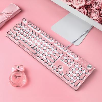 China Durable Metal Gaming Keyboard USB Backlit Blue Switches Wired For PC Laptop Desktop Gaming Mechanical Keyboard for sale