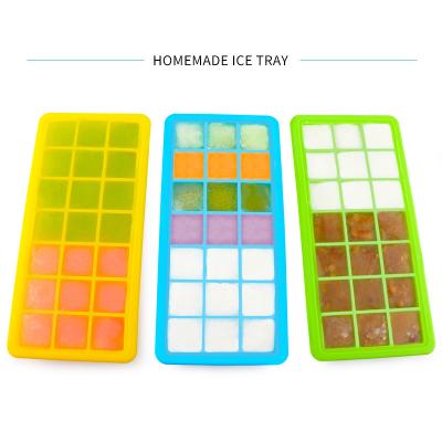 China Portable Fashion Honeycomb 21 Ice Cube Trays Silicone Freezer Ice Cube Tray Stored Eco Friendly Mold With Lids for sale