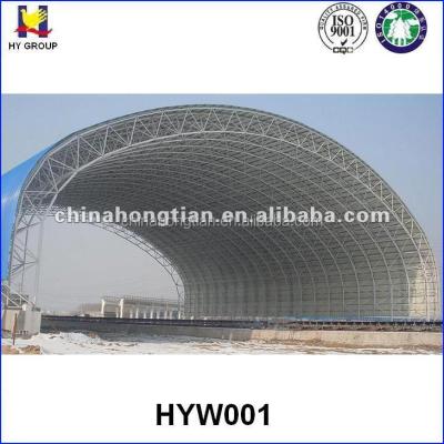 China Semi Arch Warehouse Prefab Steel Frame Semi Space Arch Warehouse for sale