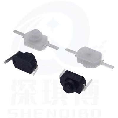 China Flashlight button switch YT-1208-YD 12*8*8 One on one off black patch/white bent foot switch YT-1208-YD for sale