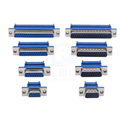 China PCB DB9 DB15 DB25 DB37 DIDC9/DIDC15/DIDC25/DIDC37 male female plug serial port connector idc crimp type D-SUB rs232 adapter for sale