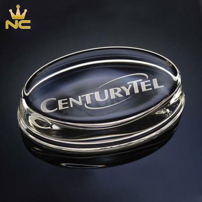 China China Customized Glass Empty Oval Crystal Paperweight For Desk Decorations for sale