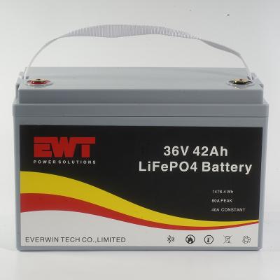 China LiFePO4 36V 50Ah Lithium Iron Phosphate Battery Pack with Energy Density of 130 Wh/kg and ABS Case Materials for sale
