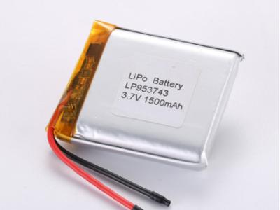 Cina LP953743 3.7V 1500MAH batteria agli ioni di litio produttori batteria ricaricabile a polimero di litio di lunga durata -20°C a 60°C in vendita
