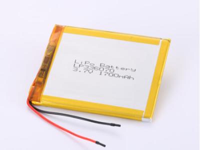 Cina LP336070 3.7V 1700MAH batteria agli ioni di litio produttori Composizione chimica Batteria al litio polimerico con protezione contro il sovraccarico e alta velocità di scarica in vendita