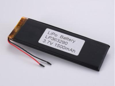 중국 LP363290 3.7V 1500MAH 리온 이온 배터리 제조업체 1C 최고 방출 속도 A 등급의 고 용량 리포 팩 판매용